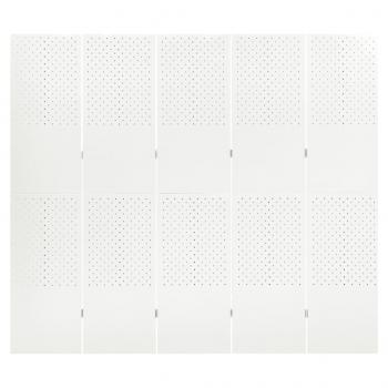 ARDEBO.de - 5-tlg. Raumteiler Weiß 200x180 cm Stahl