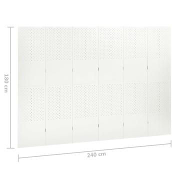 6-tlg. Raumteiler Weiß 240x180 cm Stahl