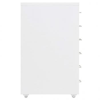 Aktenschrank mit Rollen Weiß 28x41x69 cm Metall