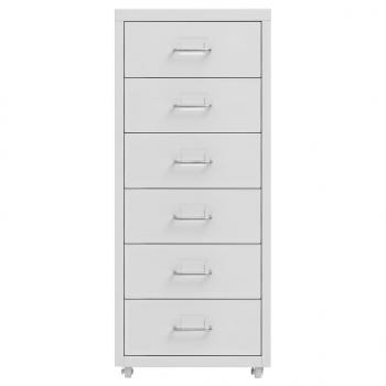 Aktenschrank mit Rollen Grau 28x41x69 cm Metall