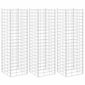 Gabionen-Hochbeete 3 Stk. 30x30x100 cm Eisen