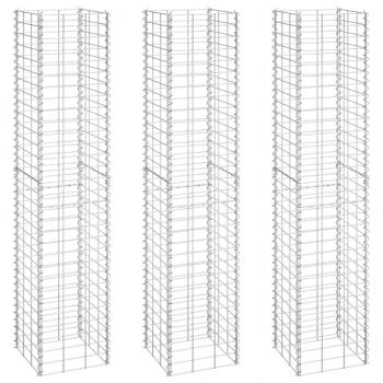 Gabionen-Hochbeete 3 Stk. 30x30x150 cm Eisen