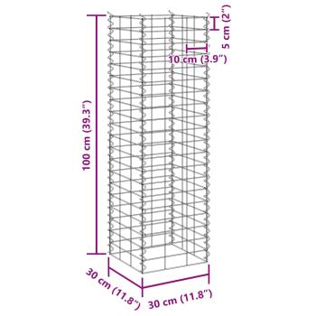 Gabionen-Hochbeete 4 Stk. 30x30x50/100/150/200 cm Eisen