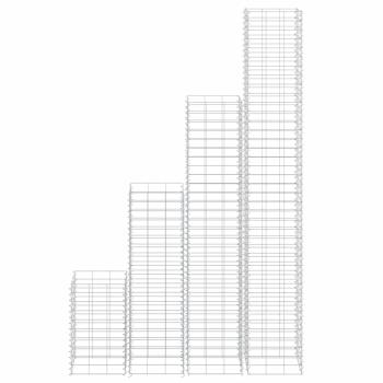 Gabionen-Hochbeete 4 Stk. 30x30x50/100/150/200 cm Eisen