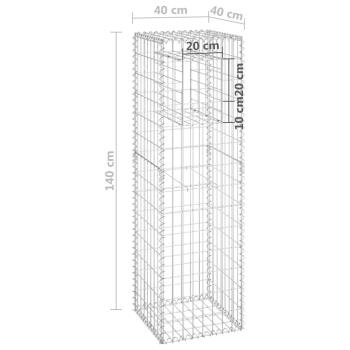 Gabionensäulen 2 Stk. 40x40x140 cm Eisen