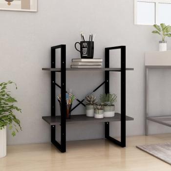 ARDEBO.de - Bücherregal 2 Böden Grau 60x30x70 cm Massivholz Kiefer