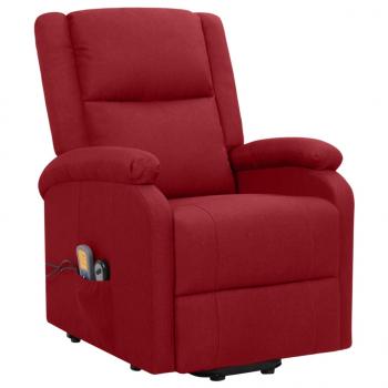 Massagesessel mit Aufstehhilfe Weinrot Stoff