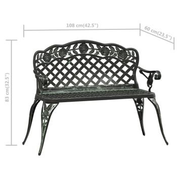ARDEBO.de - Gartenbank 108 cm Aluminiumguss Grün