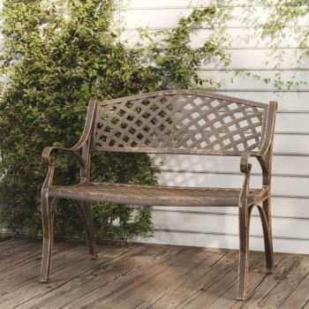 ARDEBO.de - Gartenbank 102 cm Aluminiumguss Bronzen