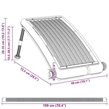 Solarkollektor für Pool Gebogen 72,5x46 cm