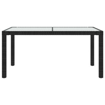 5-tlg. Garten-Essgruppe mit Kissen Poly Rattan Schwarz
