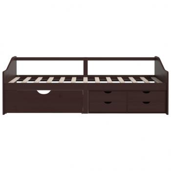 Tagesbett 3-Sitzer Schubladen Dunkelbraun Kiefernholz 90x200 cm