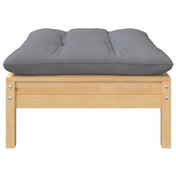 Gartensofa 2-Sitzer mit Kissen in Grau Massivholz Kiefer