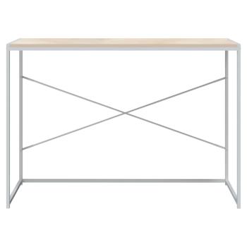 Computertisch Weiß und Eiche-Optik 110x60x70 cm Holzwerkstoff