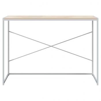 Computertisch Weiß und Eiche-Optik 110x60x70 cm Holzwerkstoff