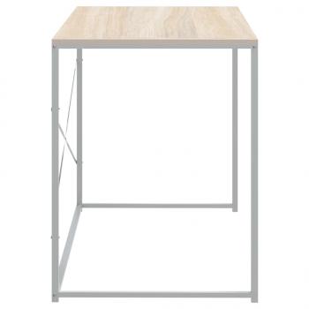 Computertisch Weiß und Eiche-Optik 110x60x70 cm Holzwerkstoff