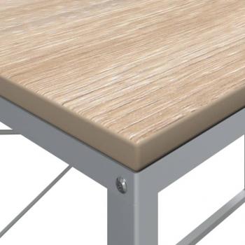 Computertisch Weiß und Eiche-Optik 110x60x70 cm Holzwerkstoff