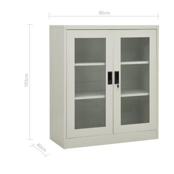 Büroschrank mit Pflanzkasten Hellgrau 90x40x128 cm Stahl