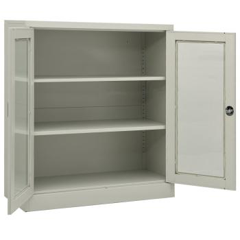 Büroschrank mit Pflanzkasten Hellgrau 90x40x128 cm Stahl