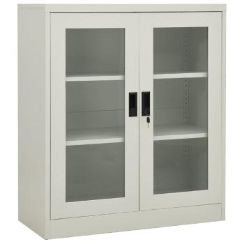 Büroschrank mit Pflanzkasten Hellgrau 90x40x128 cm Stahl