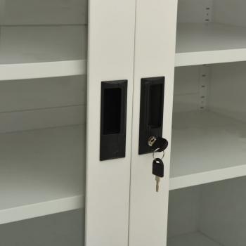 Büroschrank mit Pflanzkasten Hellgrau 90x40x128 cm Stahl