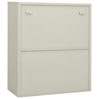 Büroschrank mit Pflanzkasten Hellgrau 90x40x128 cm Stahl