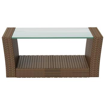 16-tlg. Garten-Lounge-Set mit Kissen Poly-Rattan Braun