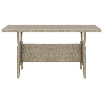 Gartentisch Grau 120x70x66 cm Poly Rattan