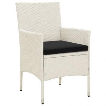 Gartenstühle mit Kissen 4 Stk. Poly Rattan Weiß
