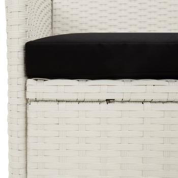 Gartenstühle mit Kissen 4 Stk. Poly Rattan Weiß