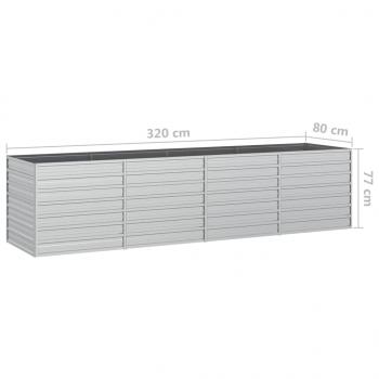 Garten-Hochbeet 320x80x77 cm Verzinkter Stahl Silber