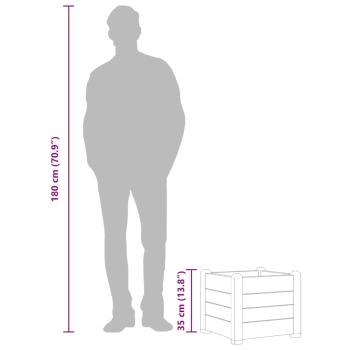 Garten-Hochbeet PP Stein Grau 43x43x35 cm