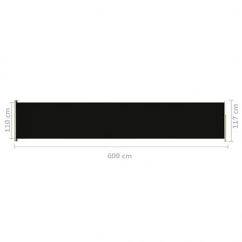 Seitenmarkise Ausziehbar 117x600 cm Schwarz