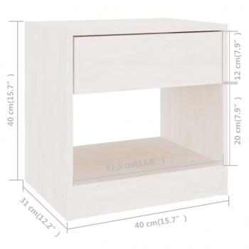 Nachttisch Weiß 40x31x40 cm Massivholz Kiefer