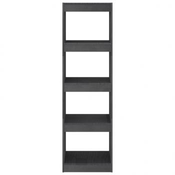 Bücherregal Raumteiler Grau 40x30x135,5 cm Massivholz Kiefer