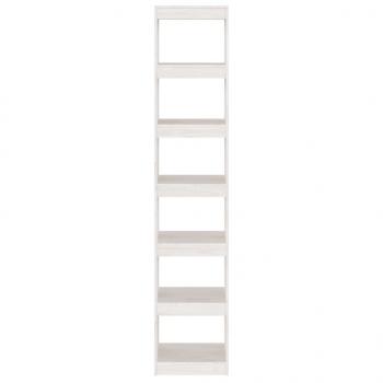 Bücherregal/Raumteiler Weiß 40x30x199 cm Massivholz Kiefer
