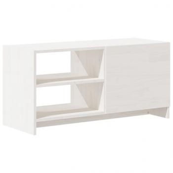 TV-Schrank Weiß 80x31x39 cm Massivholz Kiefer