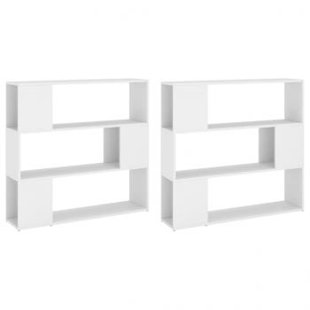 Bücherregal Raumteiler Weiß 100x24x188 cm