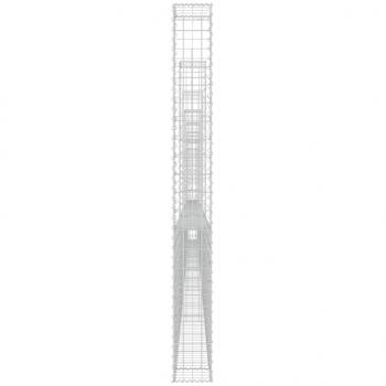 Gabionenkorb U-Form mit 7 Säulen Eisen 740x20x200 cm