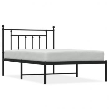 Bettgestell mit Kopfteil Metall Schwarz 100x200 cm