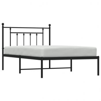 Bettgestell mit Kopfteil Metall Schwarz 100x200 cm