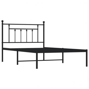Bettgestell mit Kopfteil Metall Schwarz 100x200 cm
