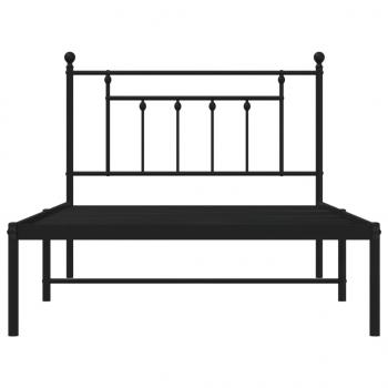 Bettgestell mit Kopfteil Metall Schwarz 100x200 cm