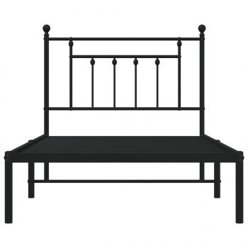 Bettgestell mit Kopfteil Metall Schwarz 100x190 cm