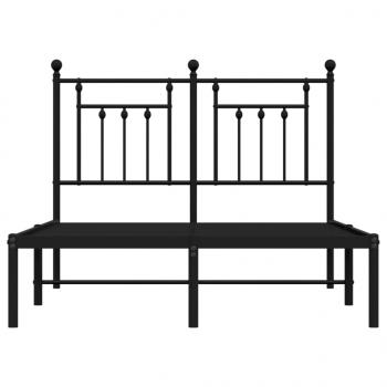 Bettgestell mit Kopfteil Metall Schwarz 120x190 cm