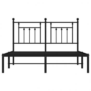 Bettgestell mit Kopfteil Metall Schwarz 140x200 cm