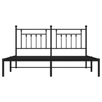 Bettgestell mit Kopfteil Metall Schwarz 160x200 cm