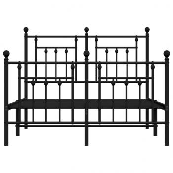 Bettgestell mit Kopf- und Fußteil Metall Schwarz 120x190 cm