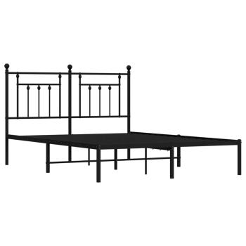 Bettgestell mit Kopfteil Metall Schwarz 150x200 cm
