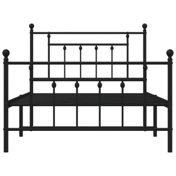 Bettgestell mit Kopf- und Fußteil Metall Schwarz 107x203 cm